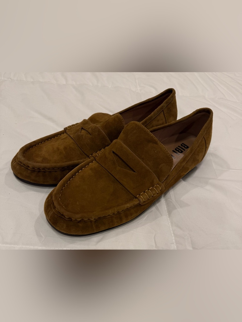 Bibi Lou Brown Suede Classic Penny Loafer Shoes Sz 40